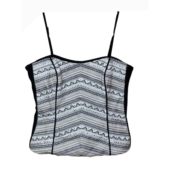 White House Black Market Womens Size 10 Aztec Print Bustier Top Coquette Whimsey - Picture 1 of 11